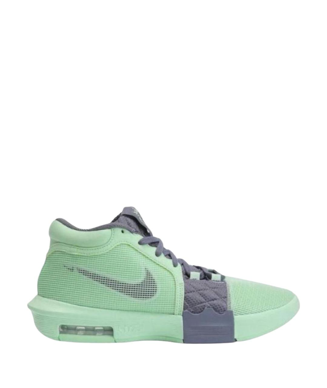 NIKE Зеленые текстильные высокие кроссовки / кеды, фото 1