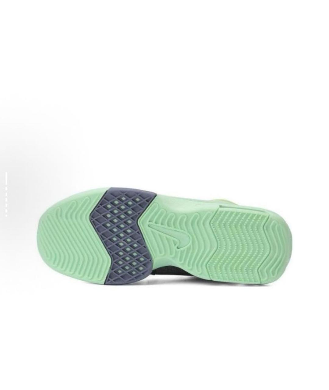 NIKE Зеленые текстильные высокие кроссовки / кеды, фото 4