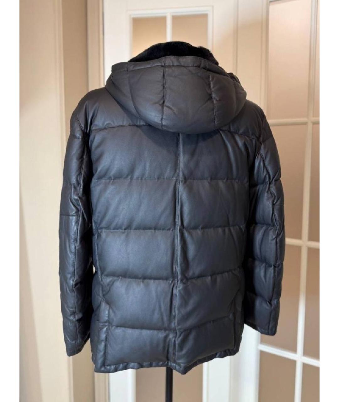 MISSONI Черный кожаный пуховик, фото 2