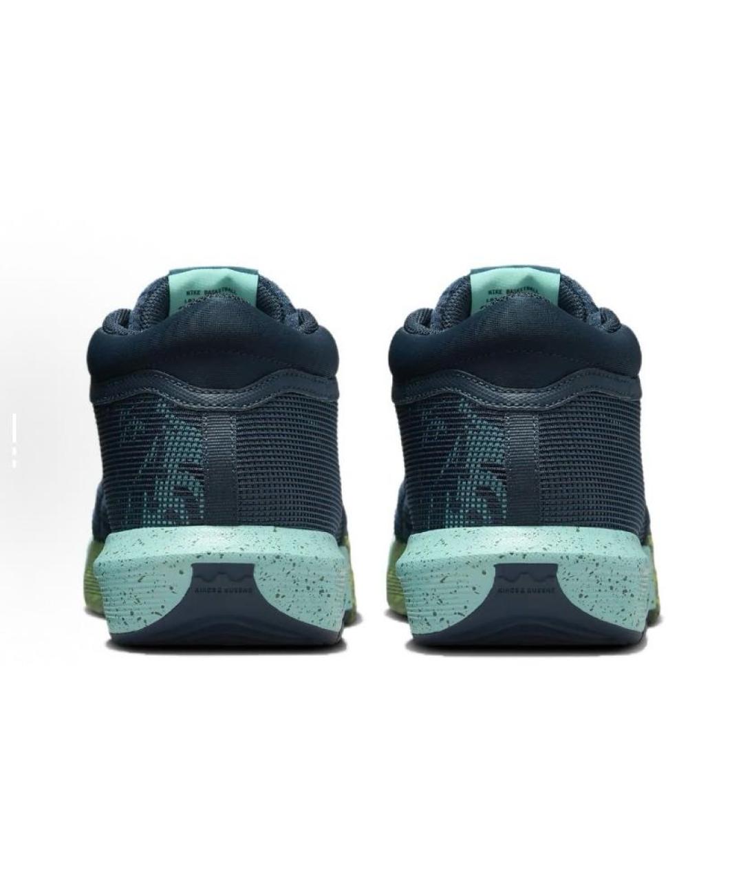NIKE Темно-синие текстильные высокие кроссовки / кеды, фото 5