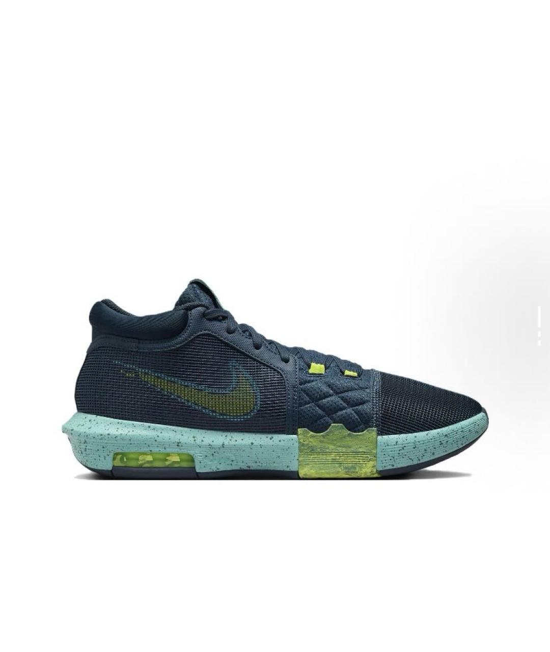 NIKE Темно-синие текстильные высокие кроссовки / кеды, фото 7