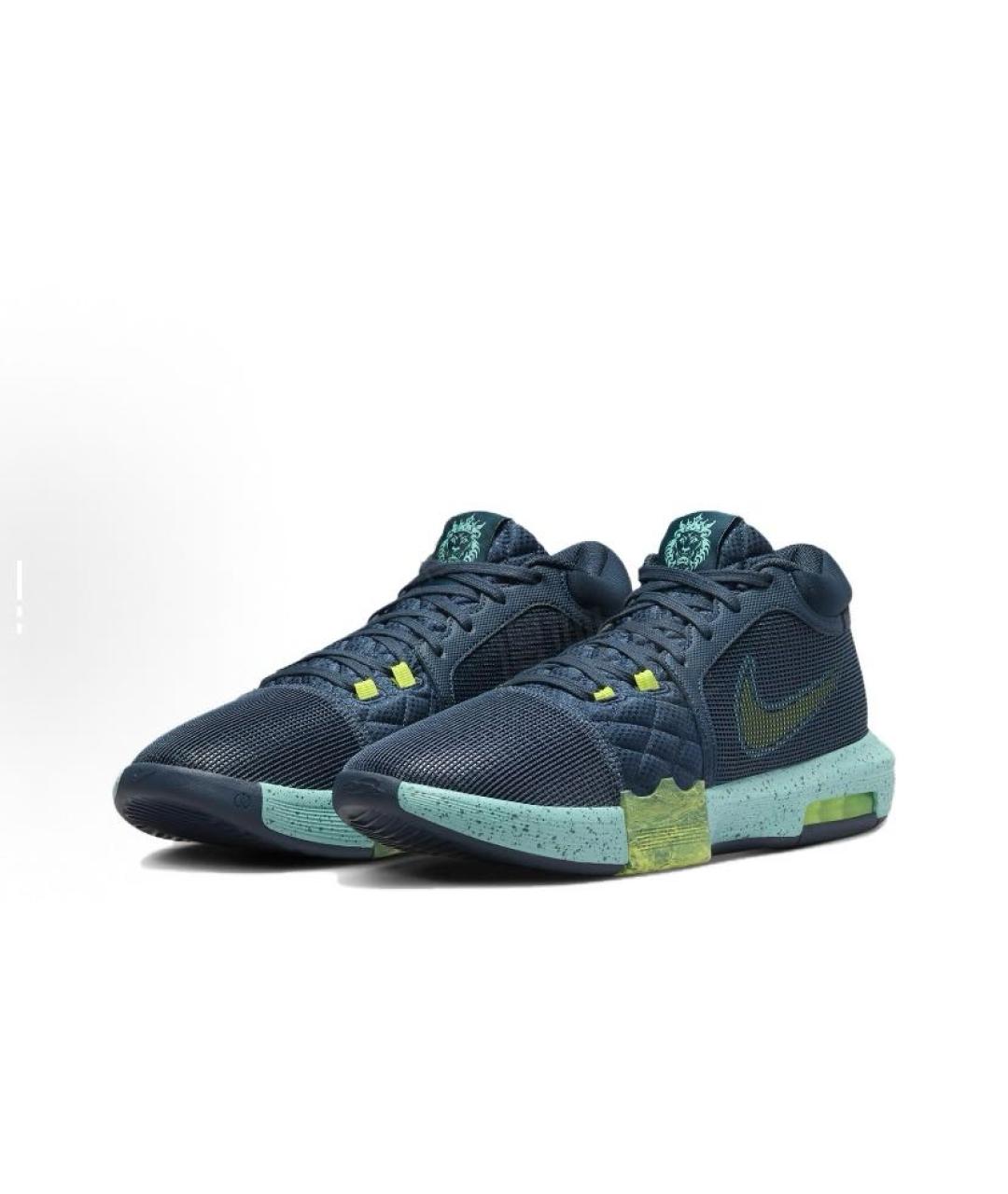 NIKE Темно-синие текстильные высокие кроссовки / кеды, фото 3