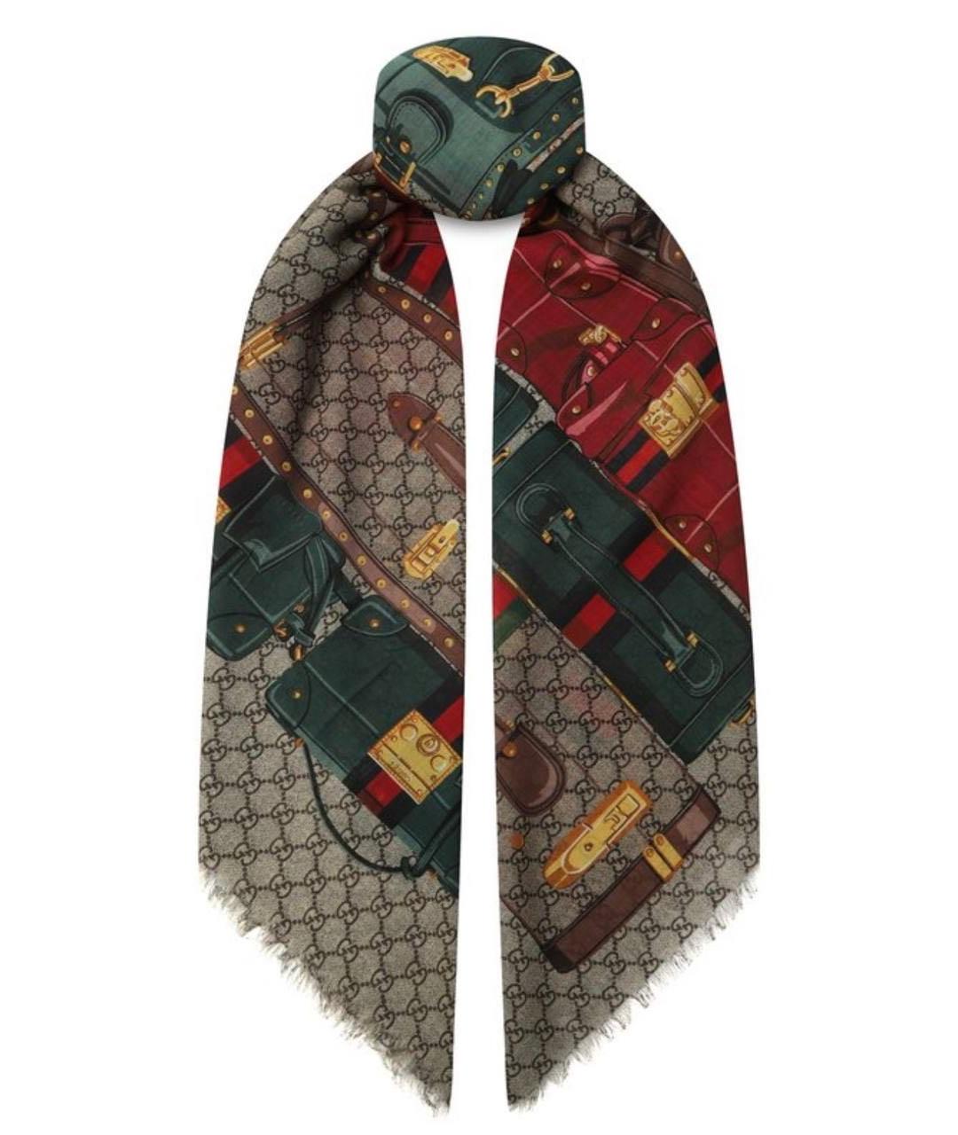GUCCI Мульти шерстяной платок, фото 2