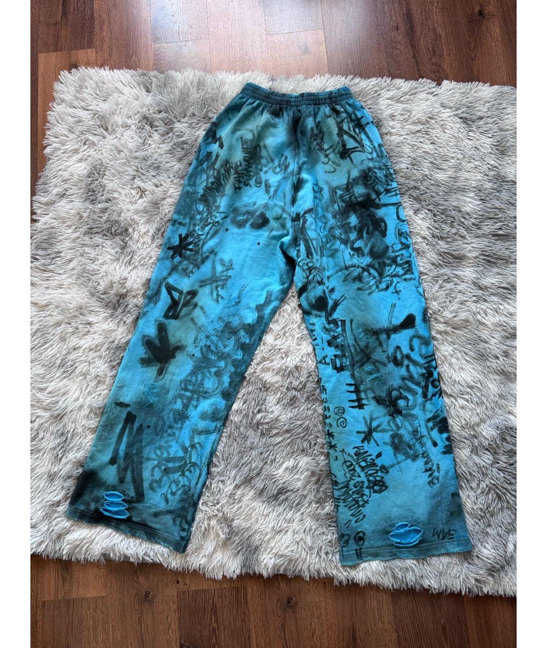 BALENCIAGA Голубой хлопковый спортивный костюм, фото 2