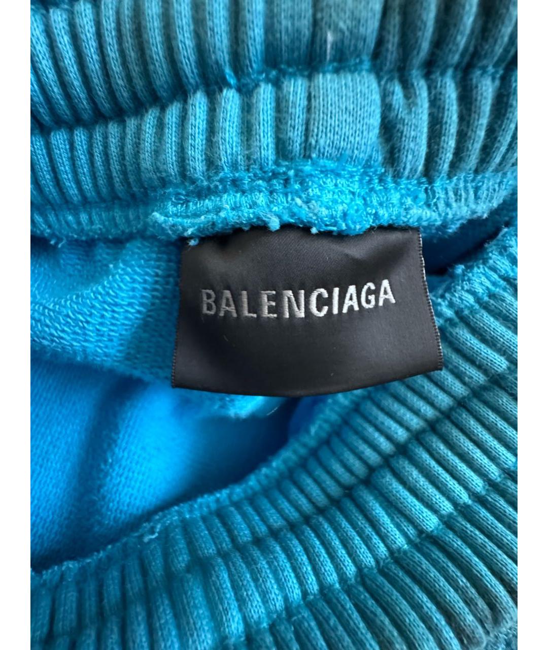 BALENCIAGA Голубой хлопковый спортивный костюм, фото 4