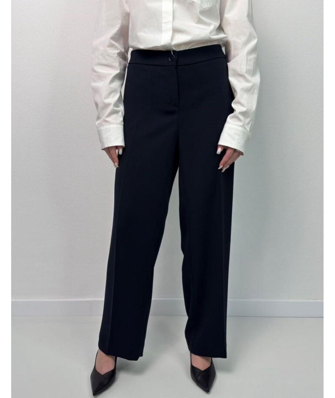 MAX MARA Синие полиэстеровые прямые брюки, фото 6