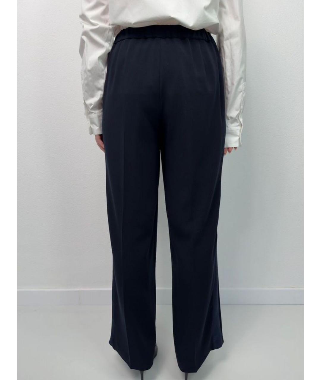 MAX MARA Синие полиэстеровые прямые брюки, фото 2