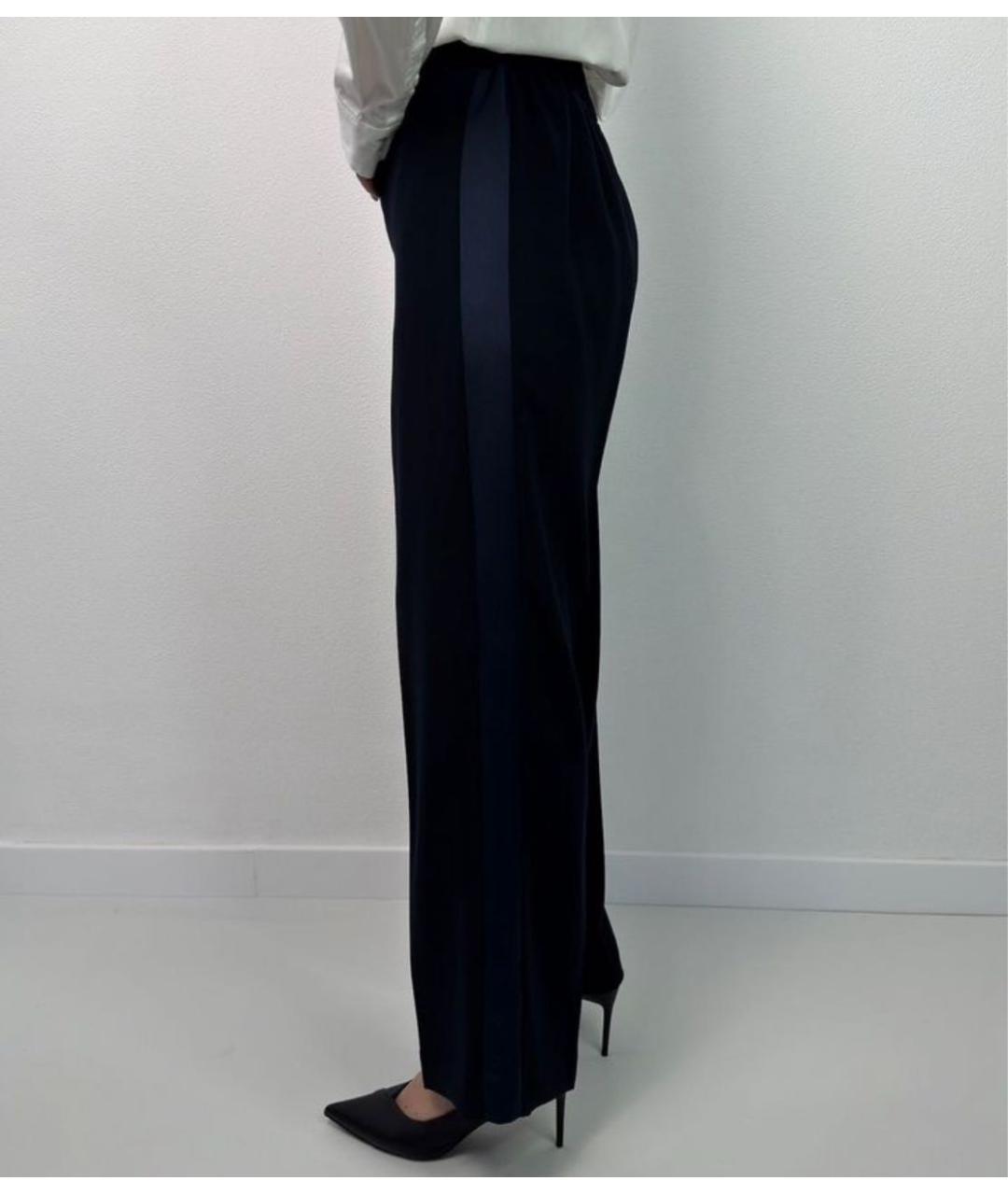 MAX MARA Синие полиэстеровые прямые брюки, фото 5