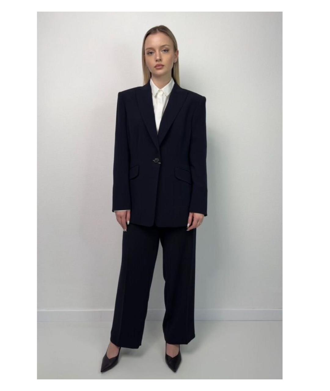 MAX MARA Синие полиэстеровые прямые брюки, фото 7