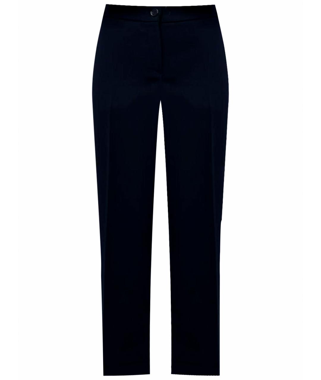 MAX MARA Синие полиэстеровые прямые брюки, фото 1