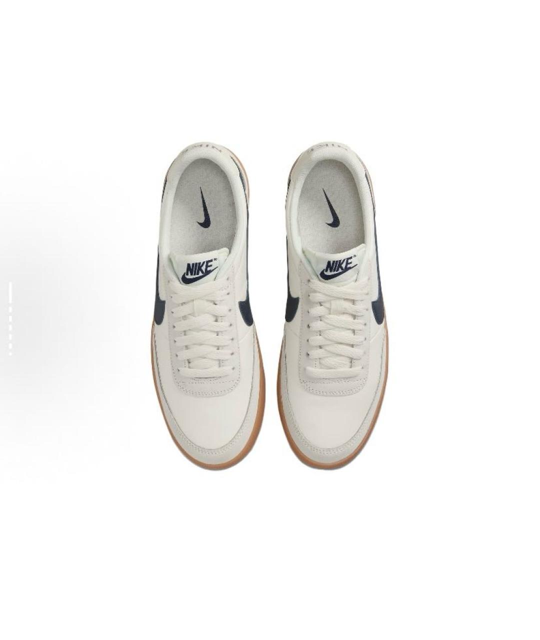 NIKE Бежевые кожаные низкие кроссовки / кеды, фото 4