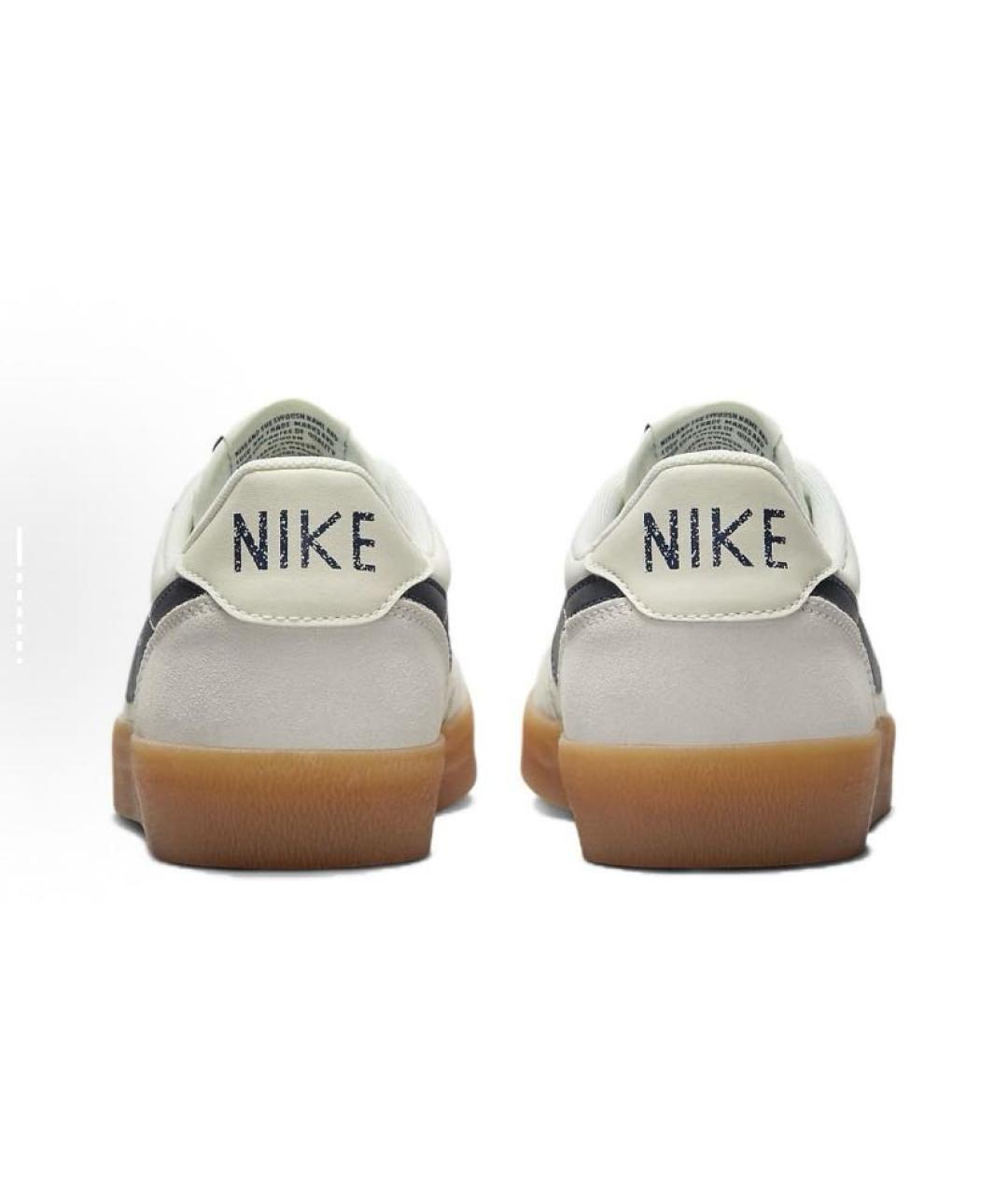 NIKE Бежевые кожаные низкие кроссовки / кеды, фото 5