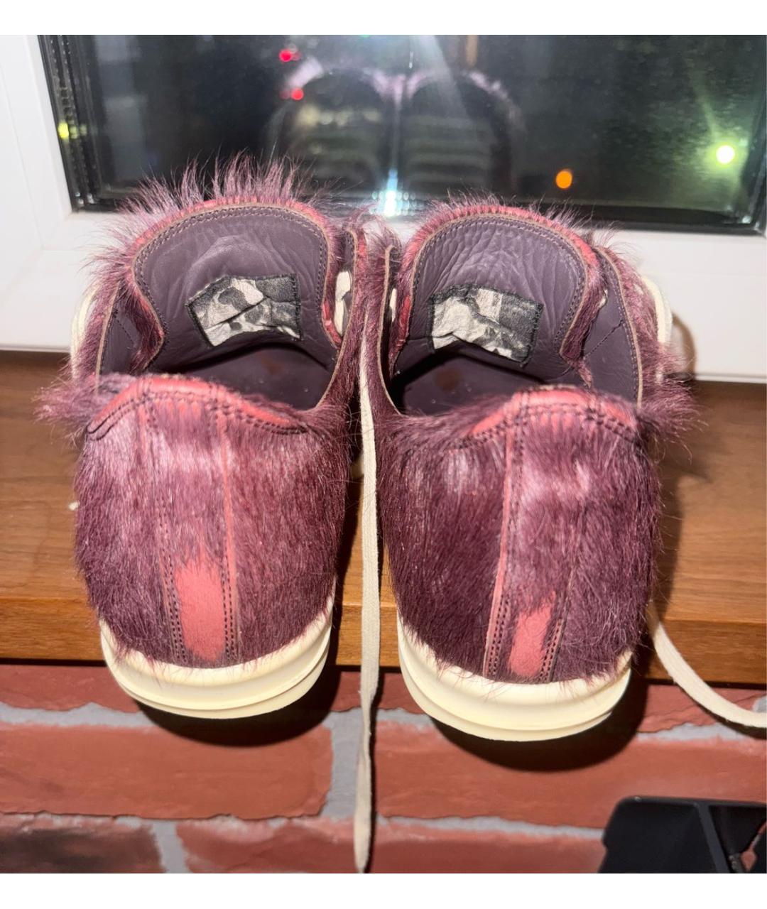 RICK OWENS Фиолетовые кожаные кеды, фото 4