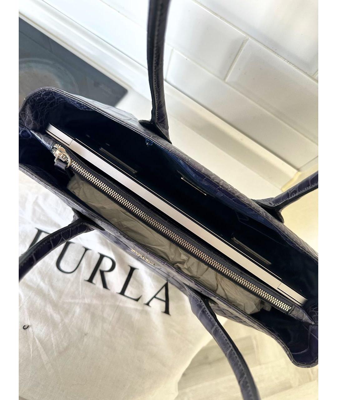FURLA Фиолетовая кожаная сумка тоут, фото 4