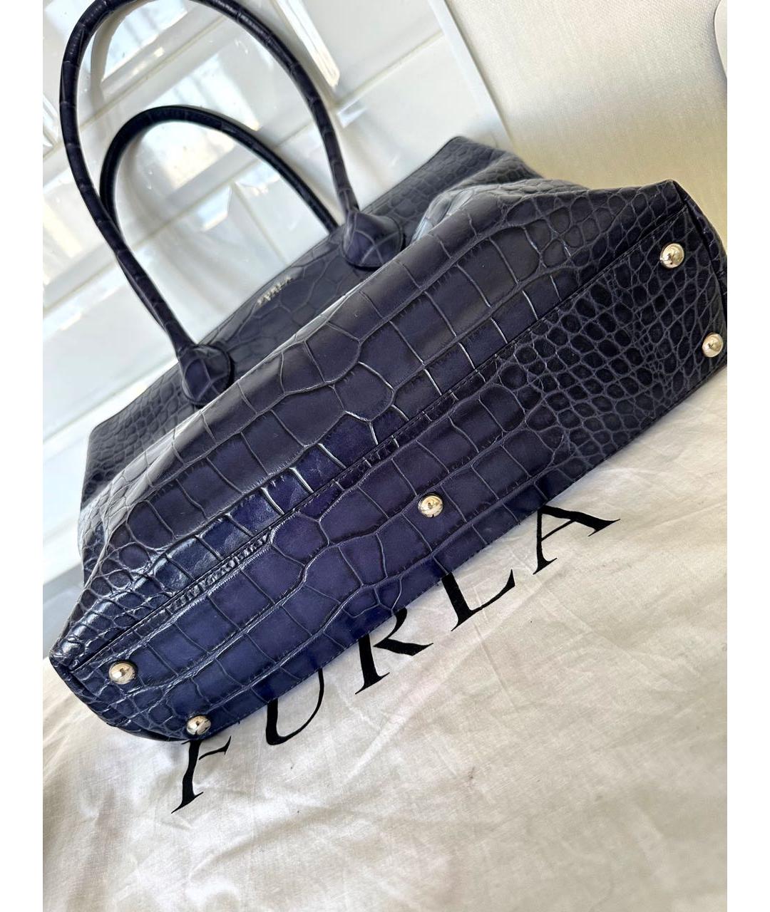 FURLA Фиолетовая кожаная сумка тоут, фото 3