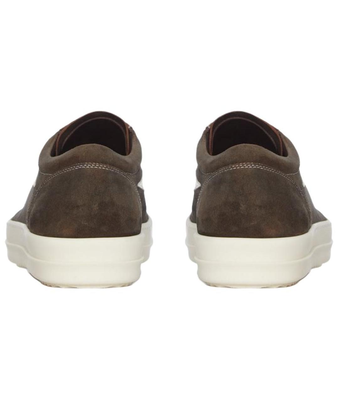 RICK OWENS Коричневые замшевые высокие кроссовки / кеды, фото 5