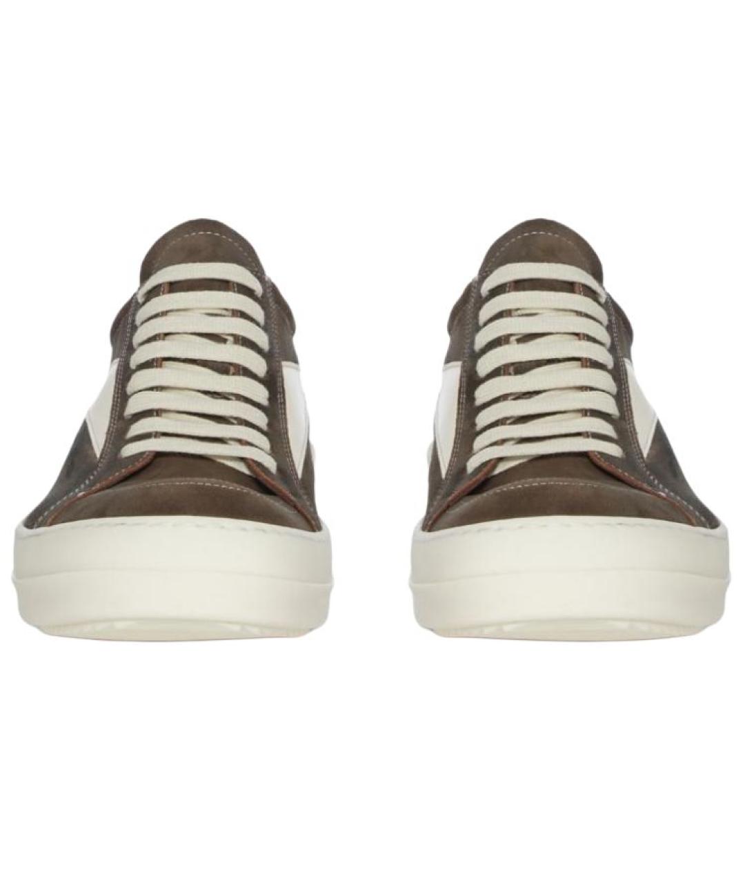 RICK OWENS Коричневые замшевые высокие кроссовки / кеды, фото 4