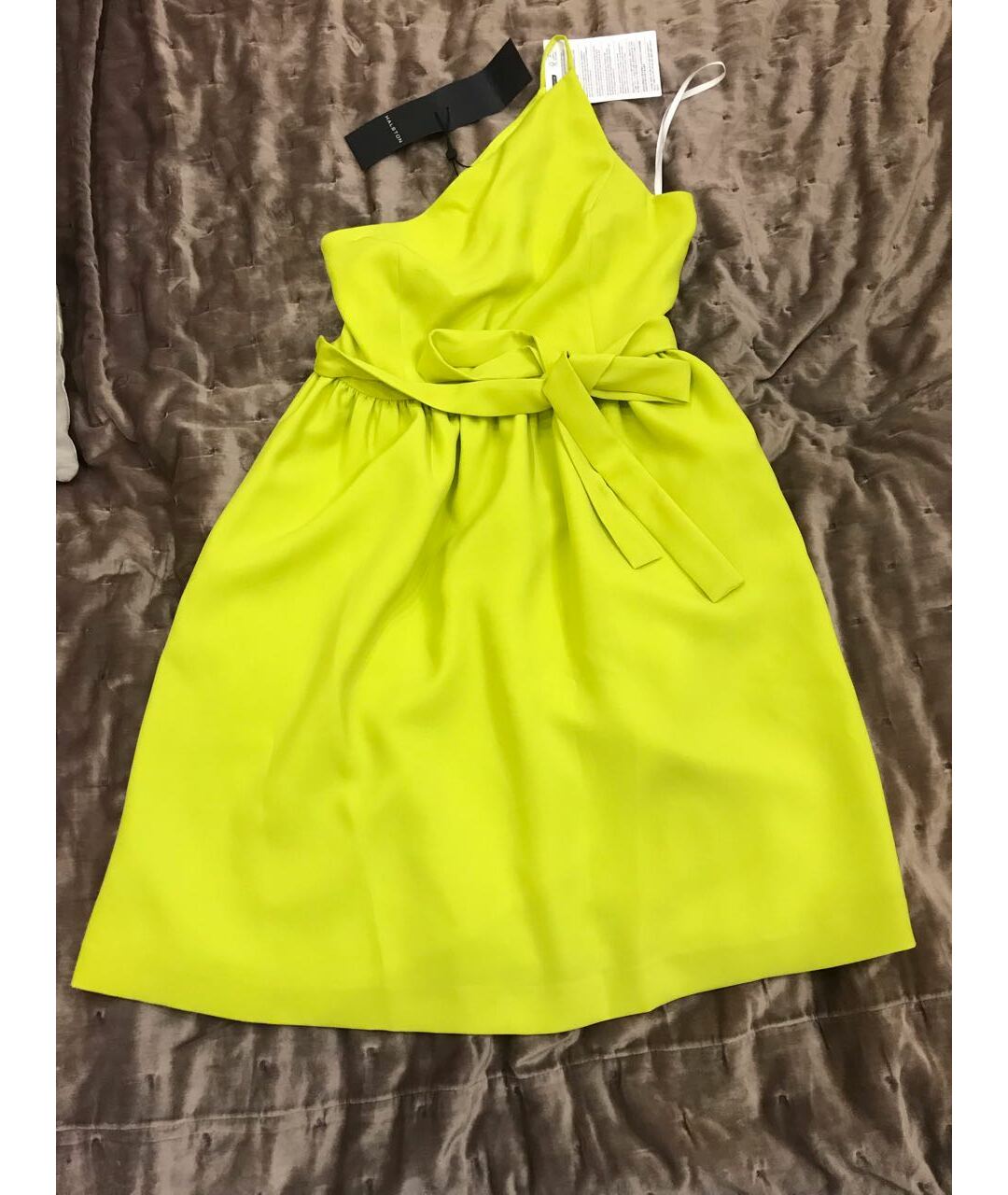 HALSTON HERITAGE Желтое полиэстеровое коктейльное платье, фото 2