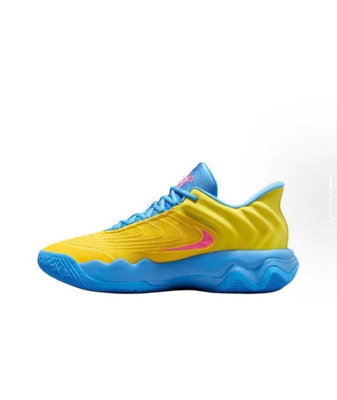 NIKE Желтые текстильные высокие кроссовки / кеды, фото 2