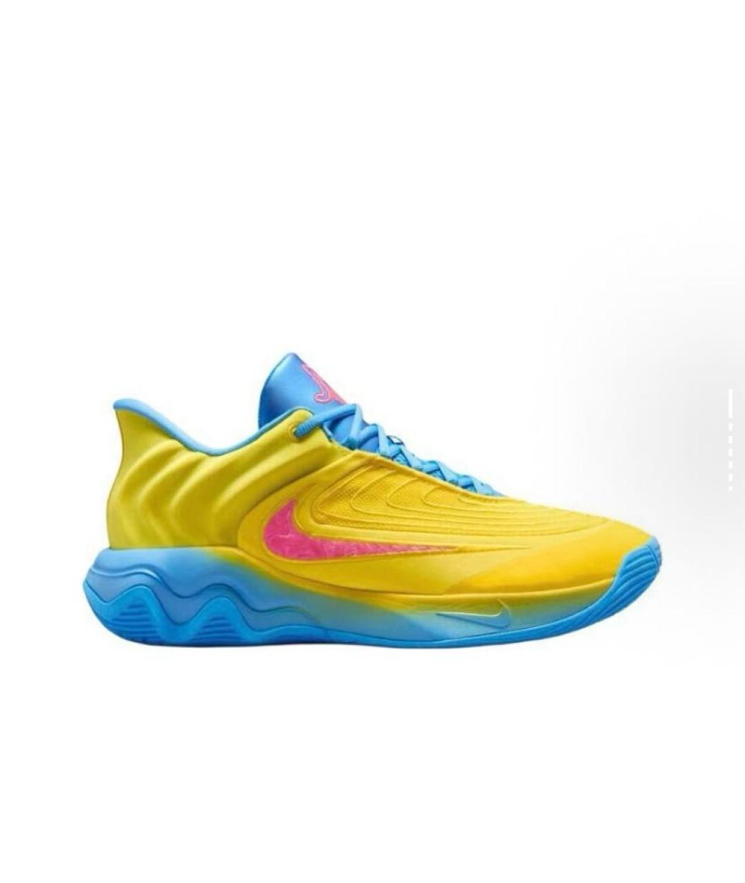 NIKE Желтые текстильные высокие кроссовки / кеды, фото 7