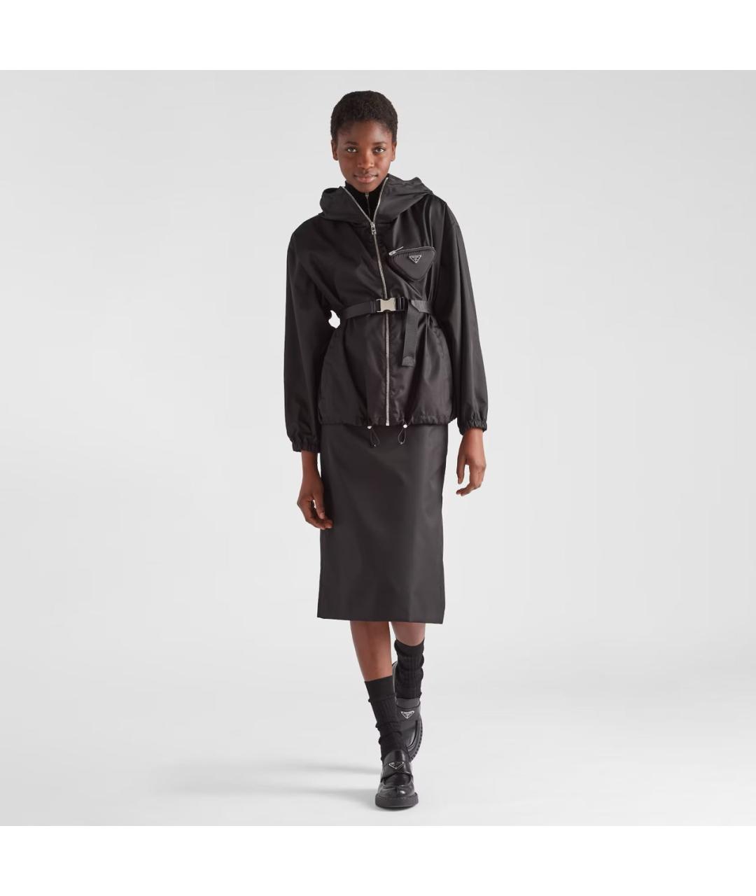 PRADA Черная полиамидовая куртка, фото 2