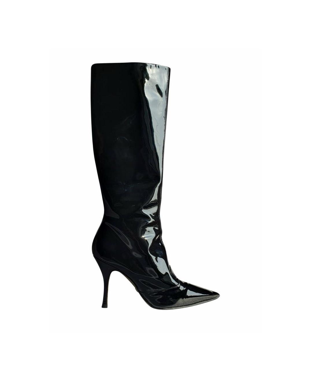 DOLCE&GABBANA Черные сапоги из лакированной кожи, фото 1
