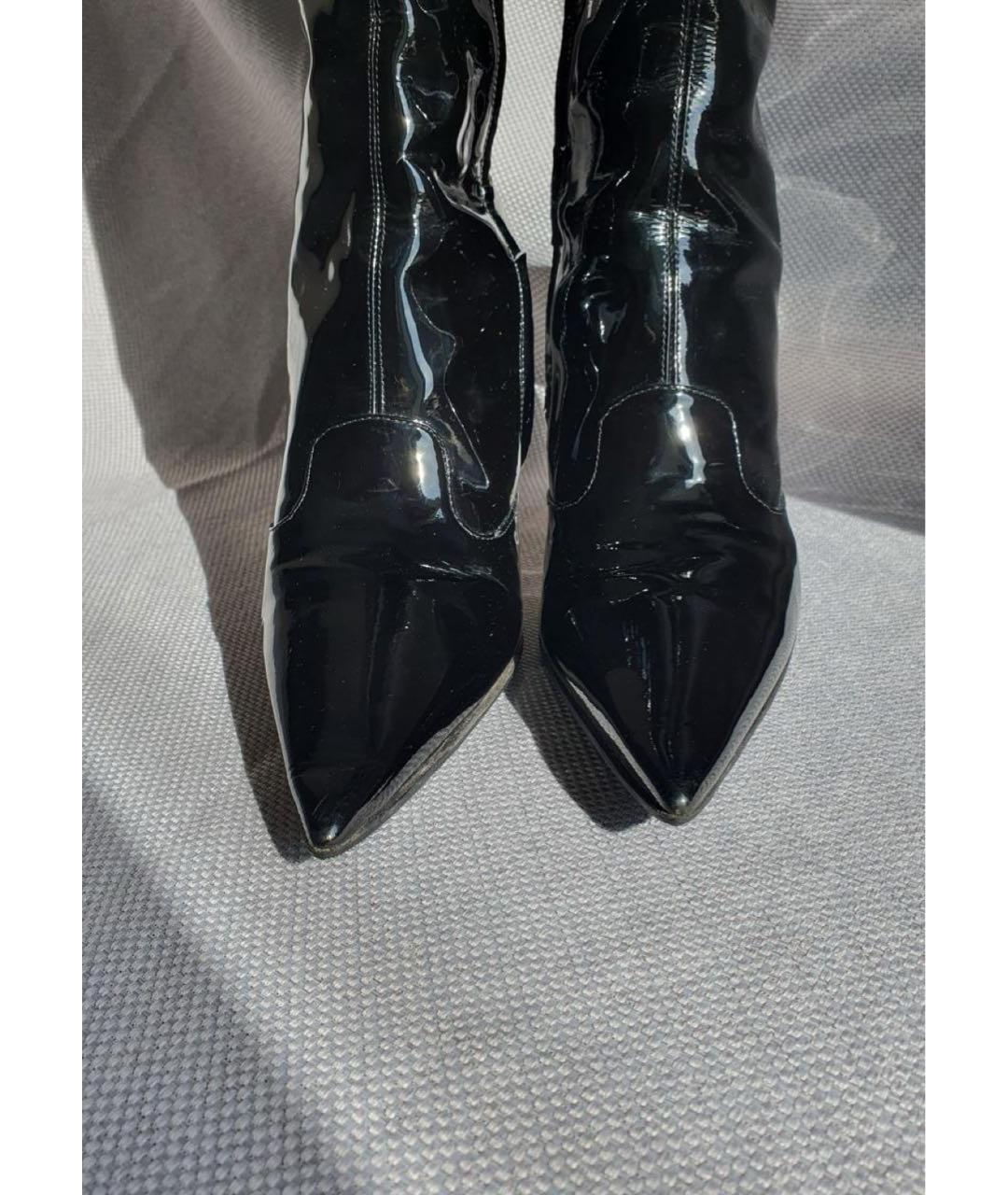 DOLCE&GABBANA Черные сапоги из лакированной кожи, фото 4