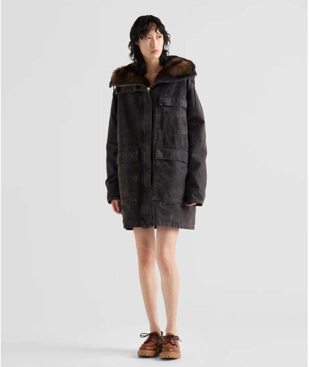 PRADA Черная хлопковая парка, фото 2
