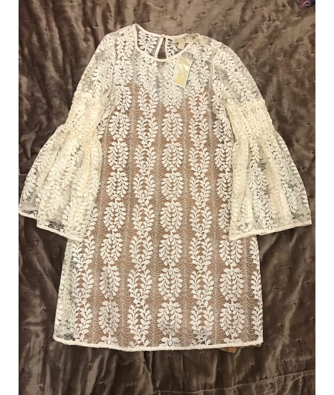 MICHAEL MICHAEL KORS Бежевое полиэстеровое повседневное платье, фото 9