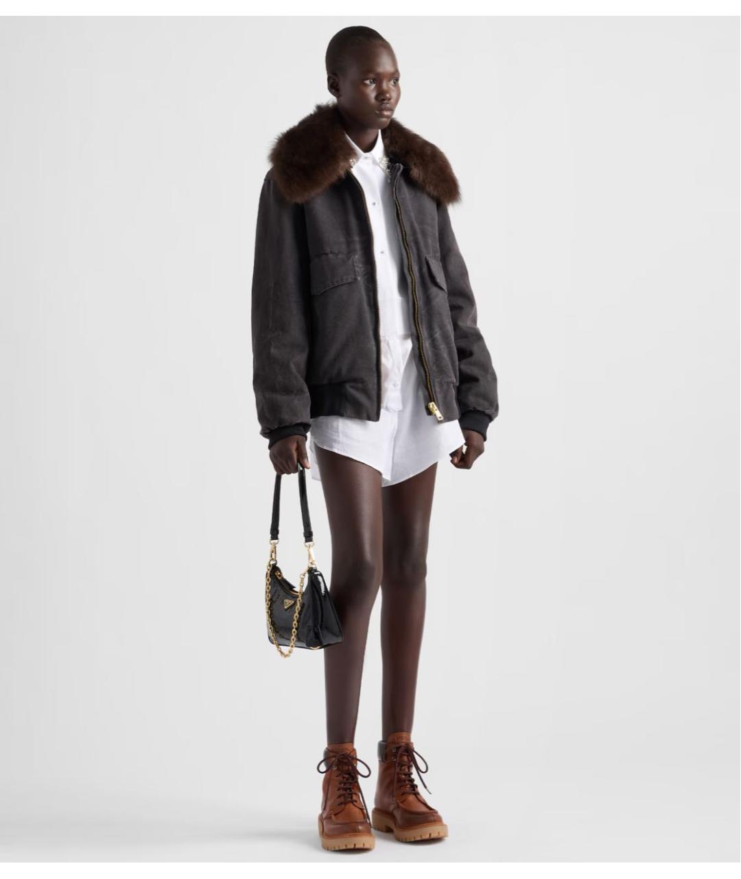 PRADA Черная хлопковая куртка, фото 2