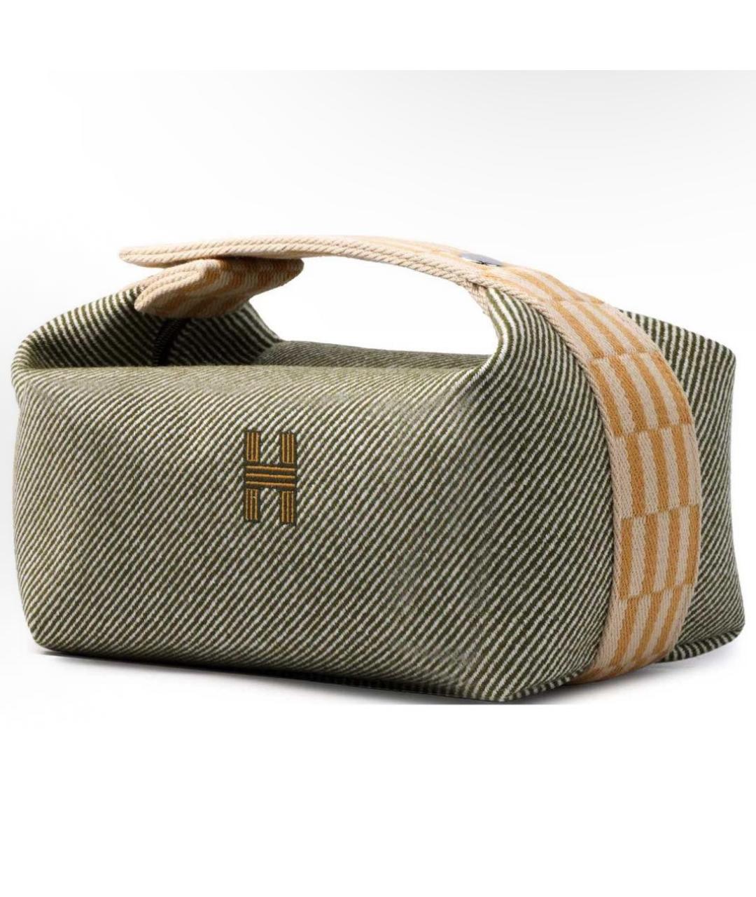 HERMES Хаки косметичка, фото 3