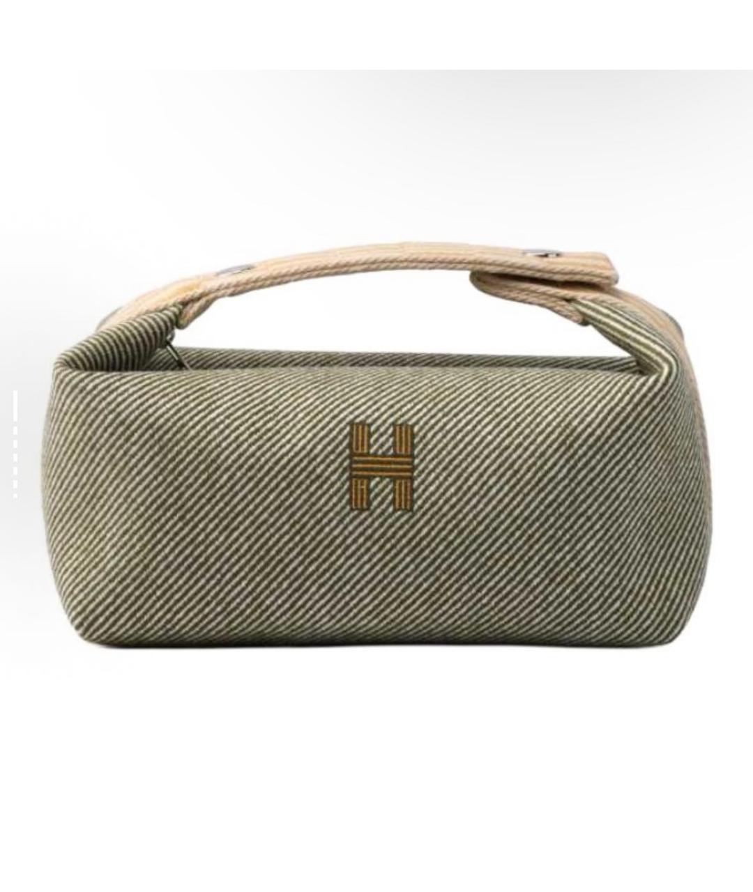 HERMES Хаки косметичка, фото 8