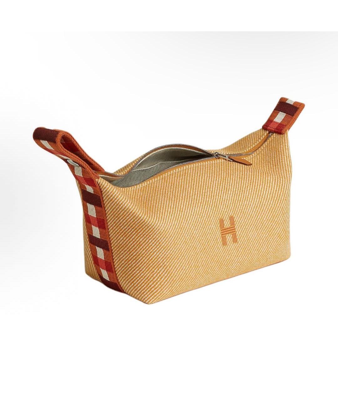 HERMES Желтая косметичка, фото 5