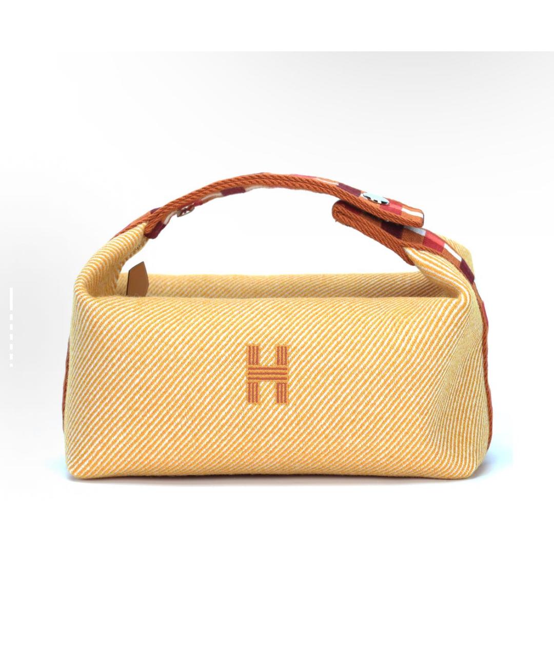 HERMES Желтая косметичка, фото 9