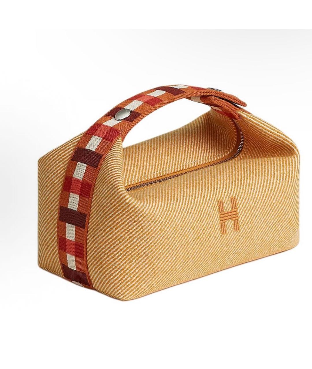 HERMES Желтая косметичка, фото 2