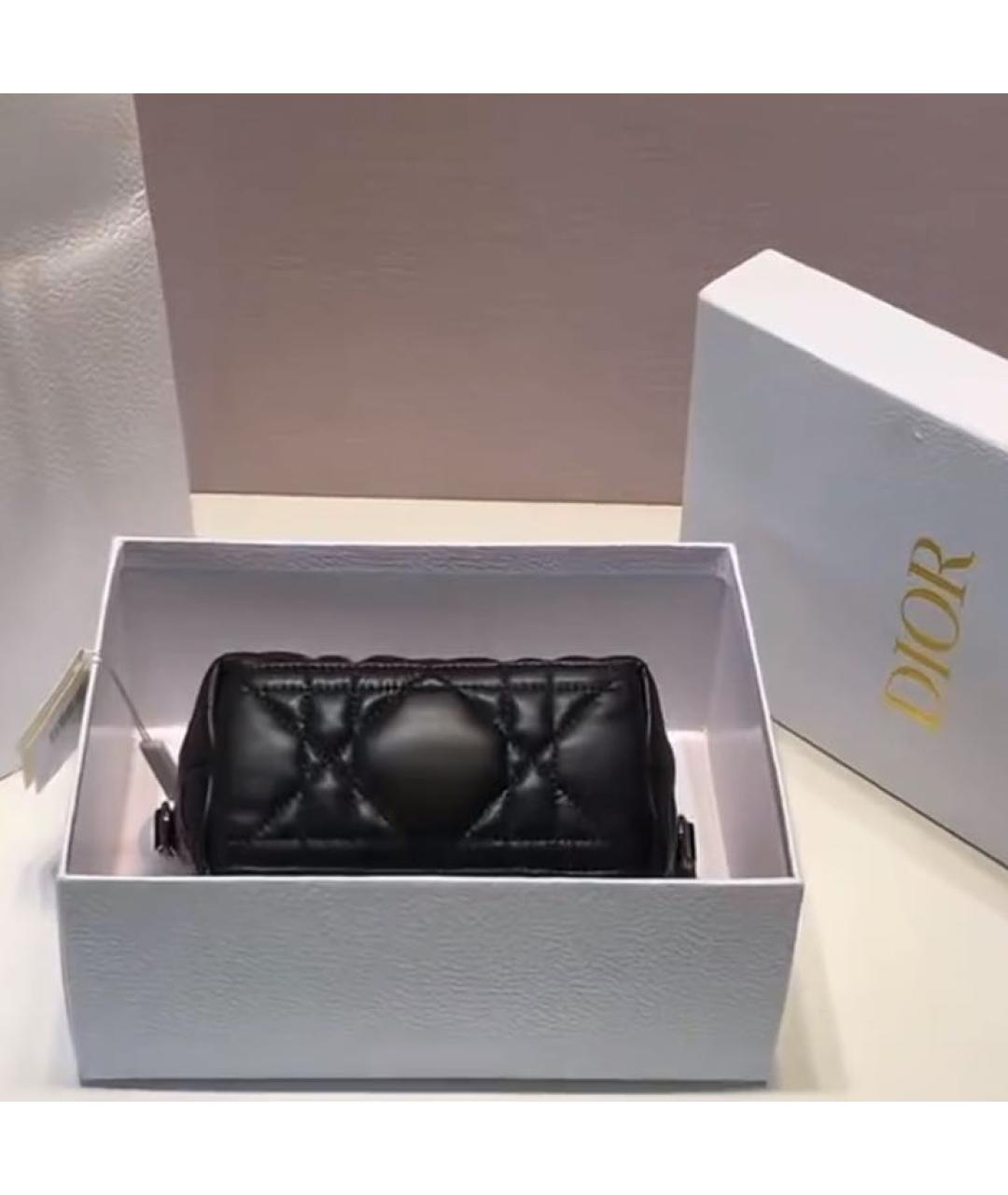 CHRISTIAN DIOR Черная кожаная сумка с короткими ручками, фото 3