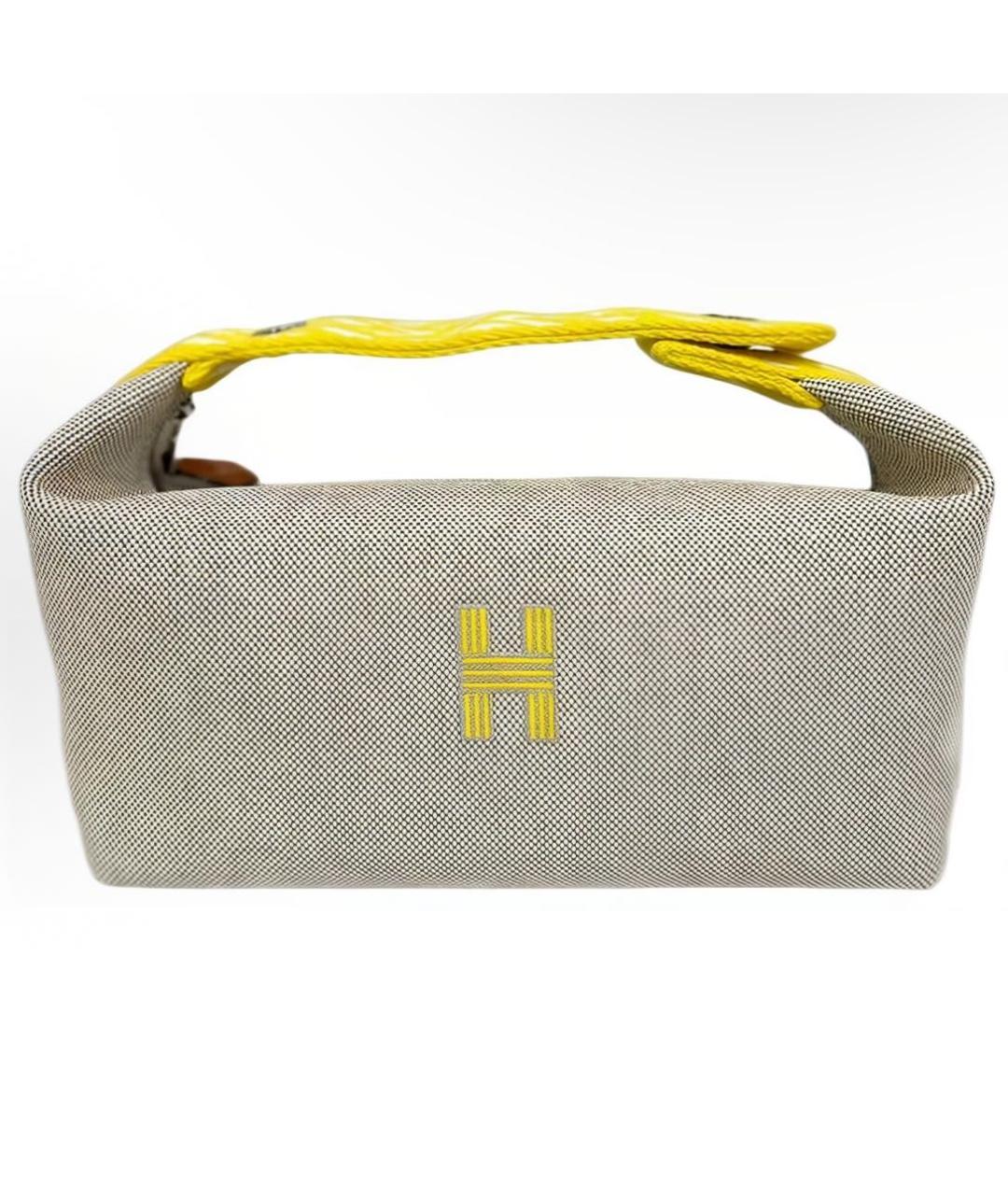 HERMES Бежевая косметичка, фото 6