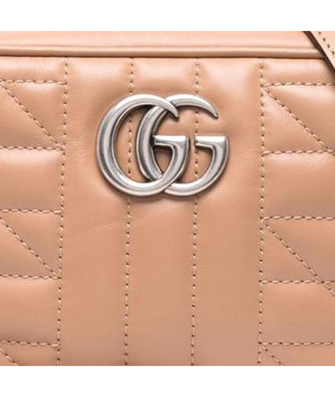 GUCCI Бежевая кожаная сумка через плечо, фото 3