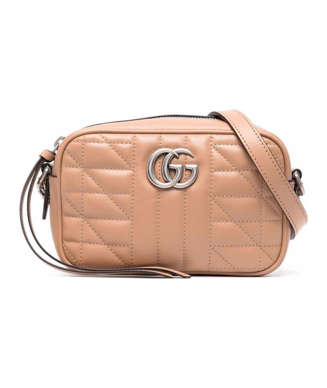 GUCCI Бежевая кожаная сумка через плечо, фото 1