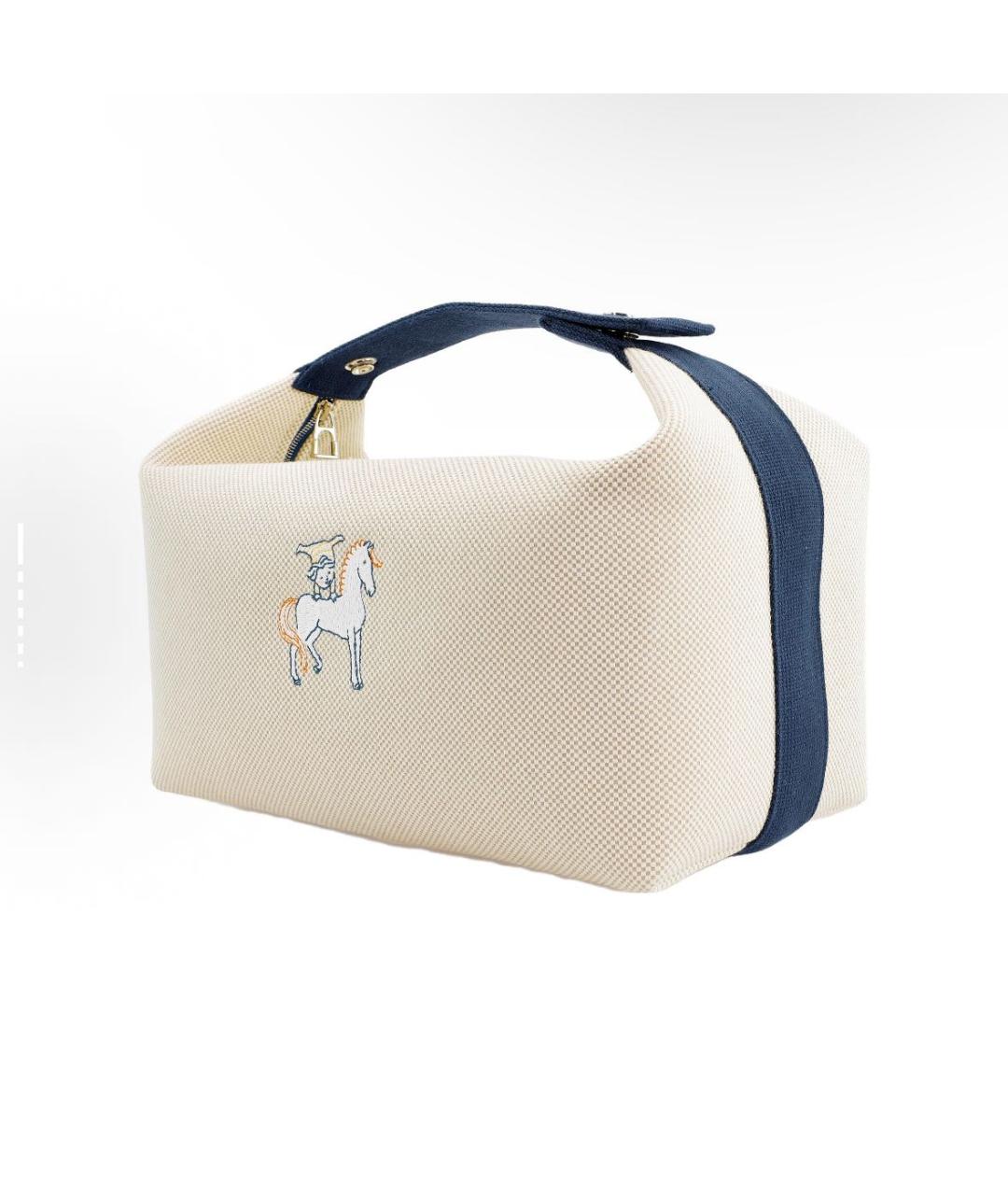 HERMES Бежевая косметичка, фото 6