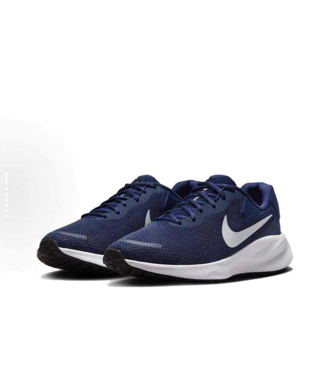 NIKE Темно-синие текстильные низкие кроссовки / кеды, фото 3