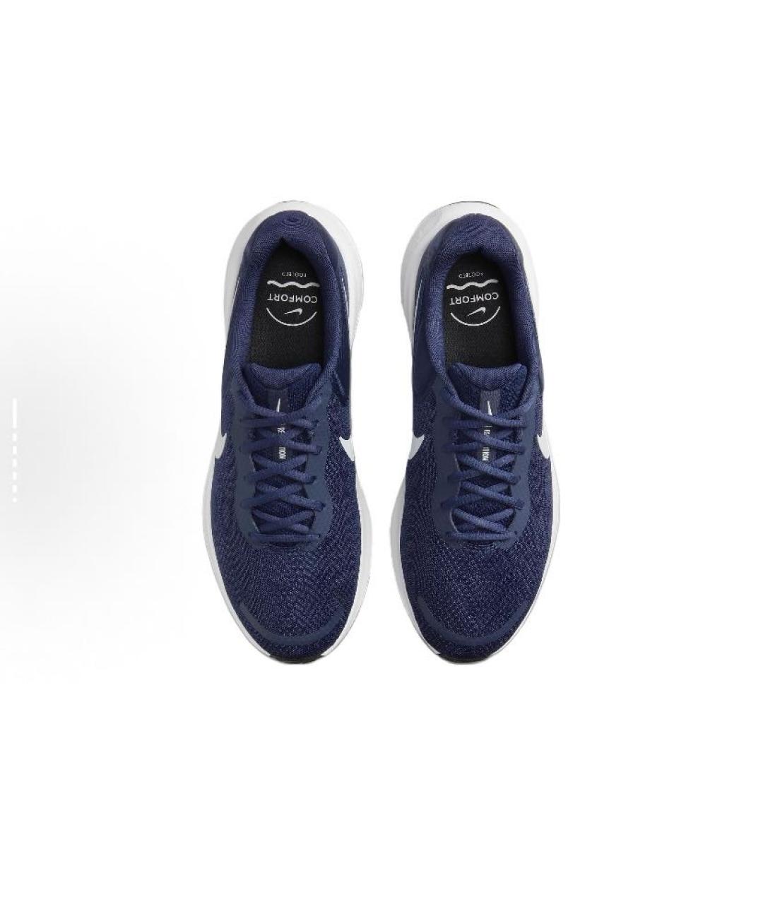NIKE Темно-синие текстильные низкие кроссовки / кеды, фото 4