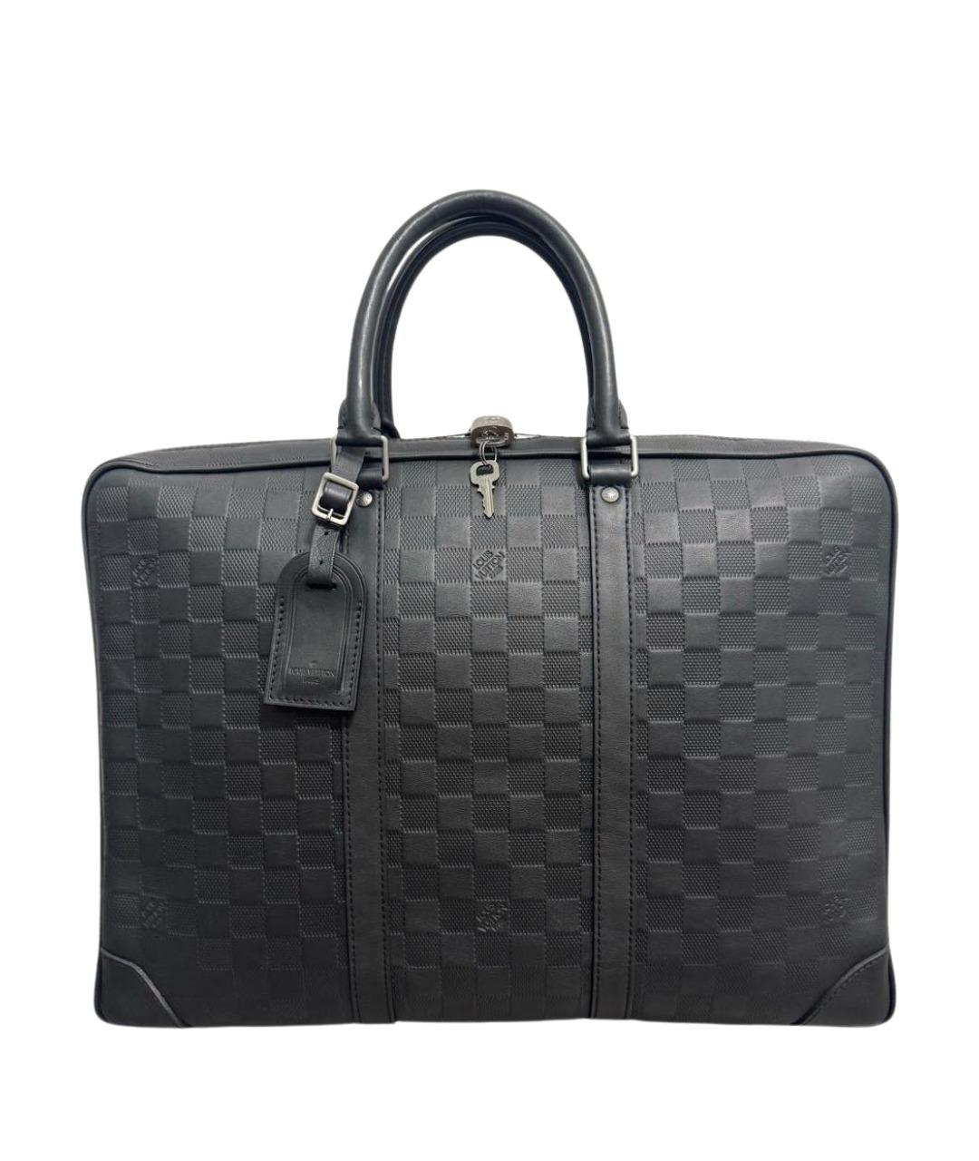 LOUIS VUITTON Черный кожаный портфель, фото 1