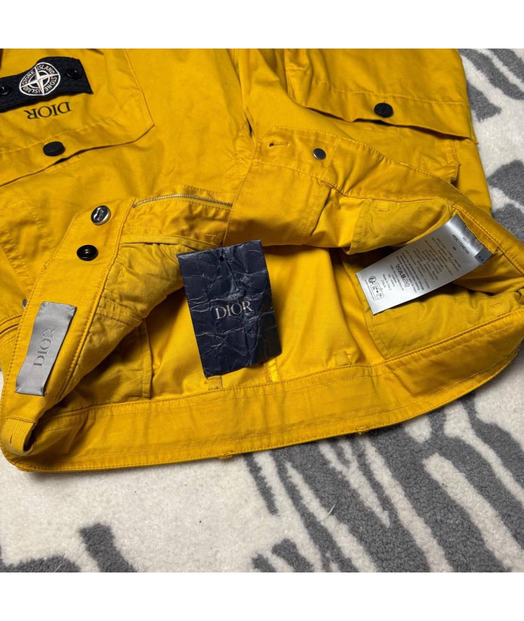 STONE ISLAND Горчичные хлопковые шорты, фото 4