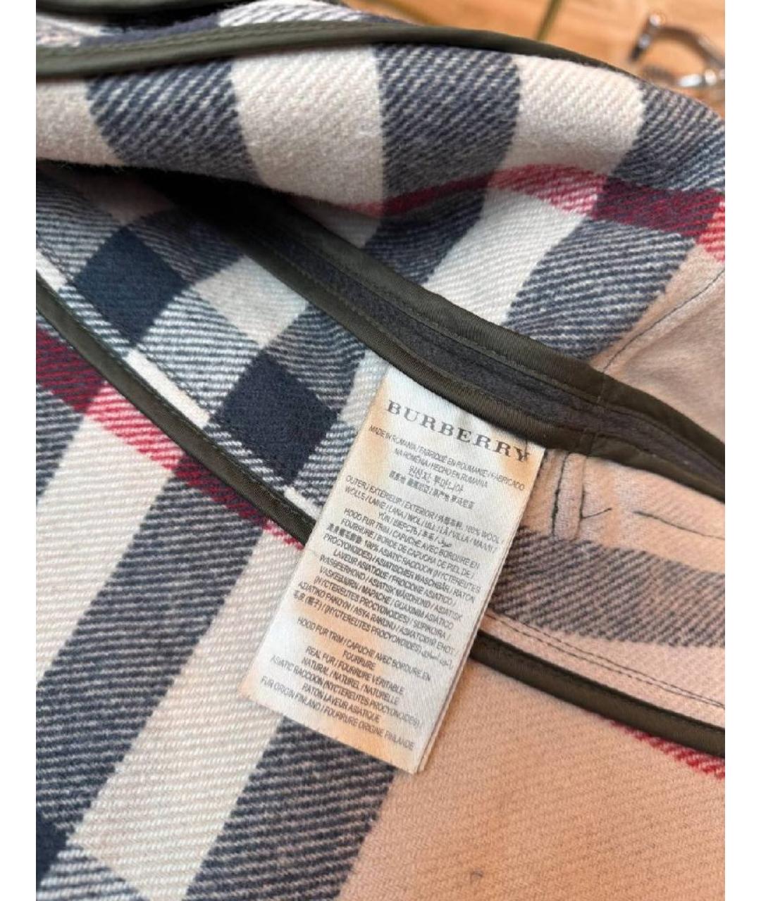 BURBERRY Серое шерстяное пальто, фото 4