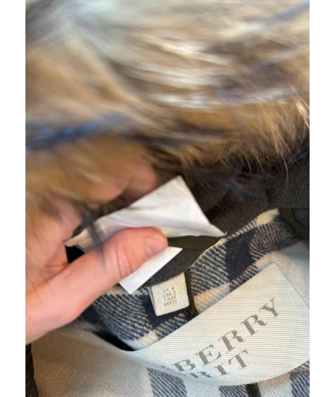 BURBERRY Серое шерстяное пальто, фото 3
