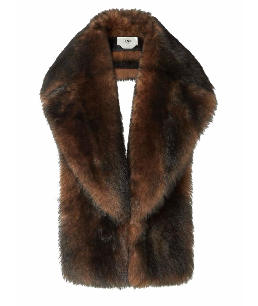 FENDI Коричневая меховая шуба, фото 1