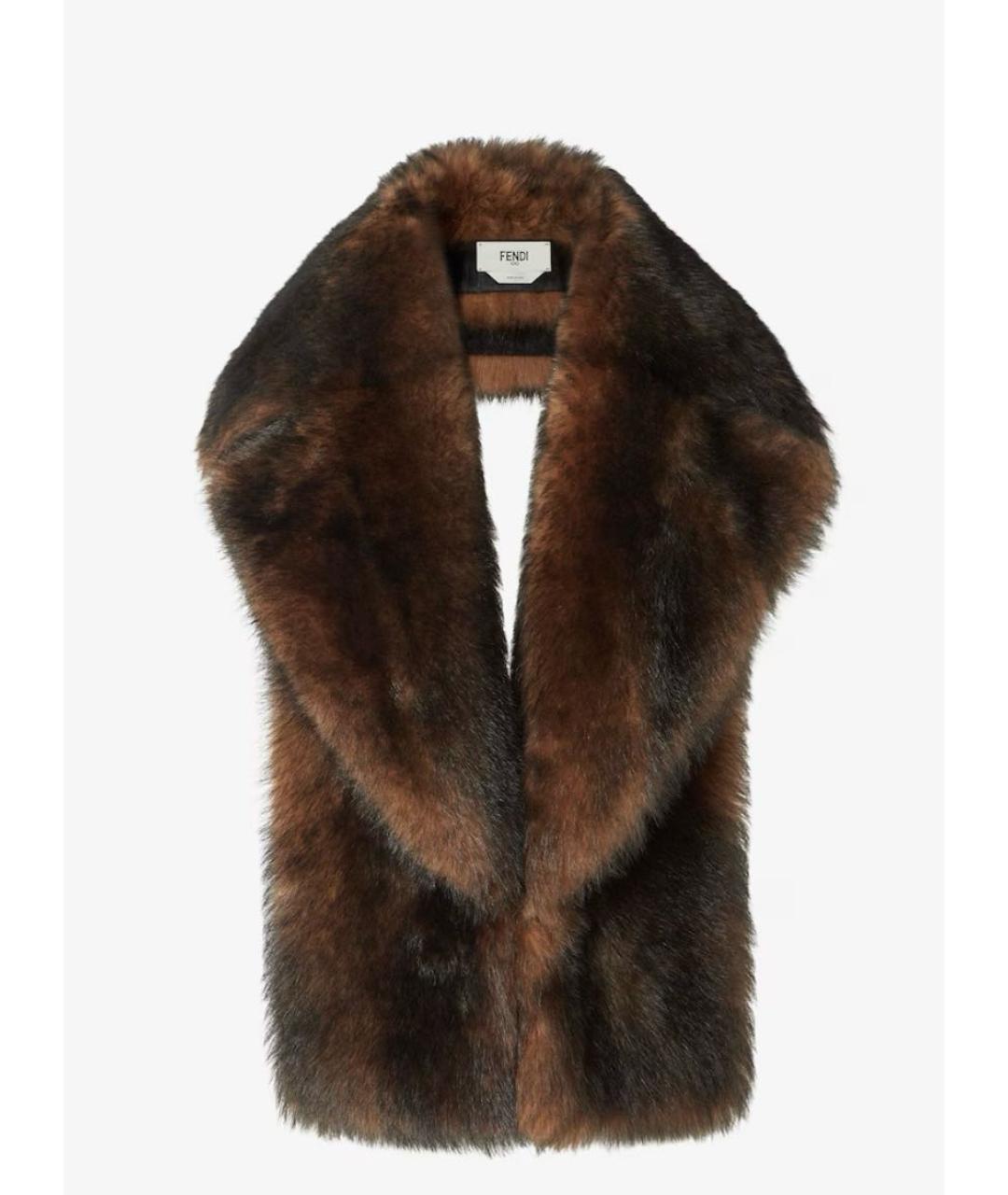 FENDI Коричневая меховая шуба, фото 4