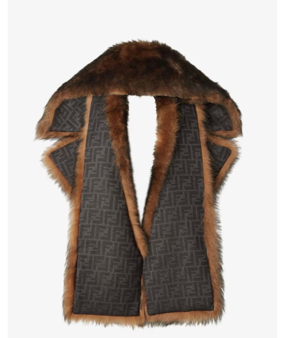 FENDI Коричневая меховая шуба, фото 2