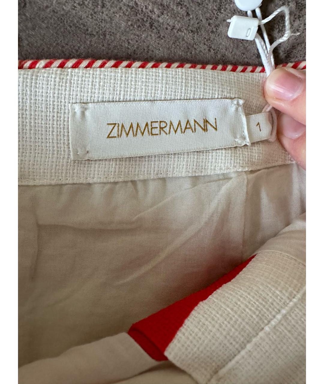 ZIMMERMANN Красная хлопковая юбка мини, фото 3